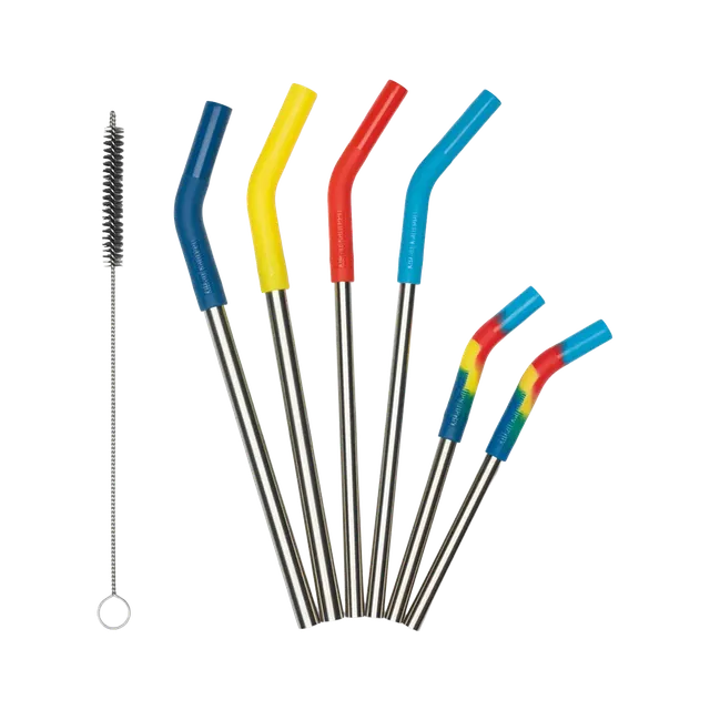 klean-kanteen-edelstahl-trinkhalme-6er-set-wiederverwendbare-strohhalme-mit-flex image 1