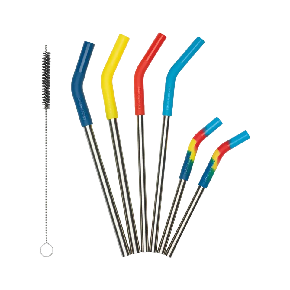 klean-kanteen-edelstahl-trinkhalme-6er-set-wiederverwendbare-strohhalme-mit-flex image 1