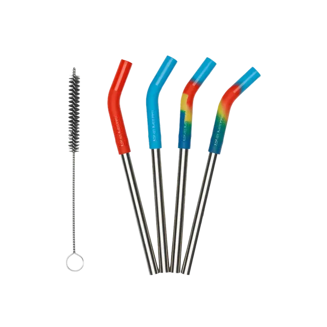 klean-kanteen-edelstahl-trinkhalme-kurz-4er-set-8mm-wiederverwendbare-strohhalme image 1