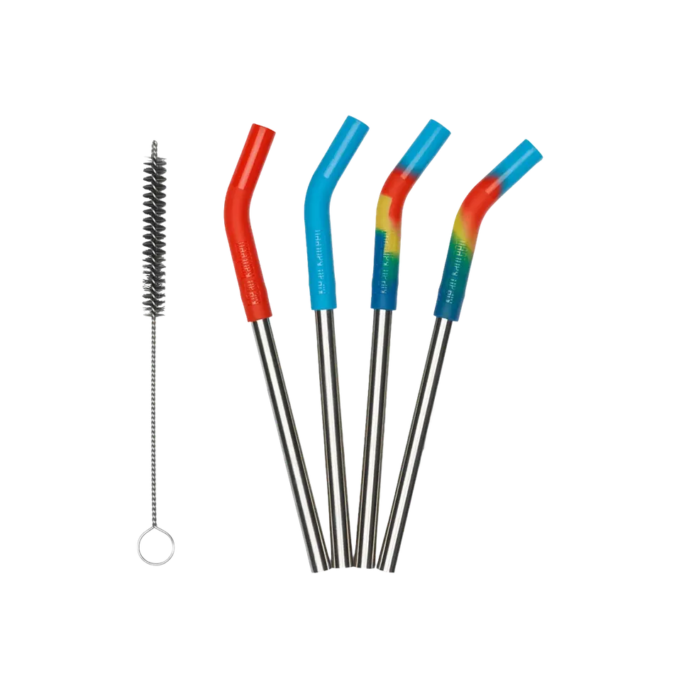 klean-kanteen-edelstahl-trinkhalme-kurz-4er-set-8mm-wiederverwendbare-strohhalme image 1