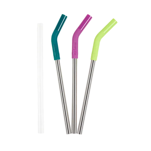 klean-kanteen-edelstahl-trinkhalme-10-mm-3er-set-mit-flexibler-silikonspitze-und image 1