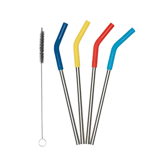 klean-kanteen-edelstahl-trinkhalme-4er-set-8-mm-mit-silikonspitze-und-trinkhalmb image 1