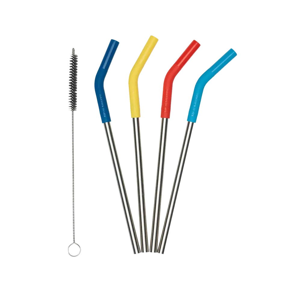 klean-kanteen-edelstahl-trinkhalme-4er-set-8-mm-mit-silikonspitze-und-trinkhalmb image 1