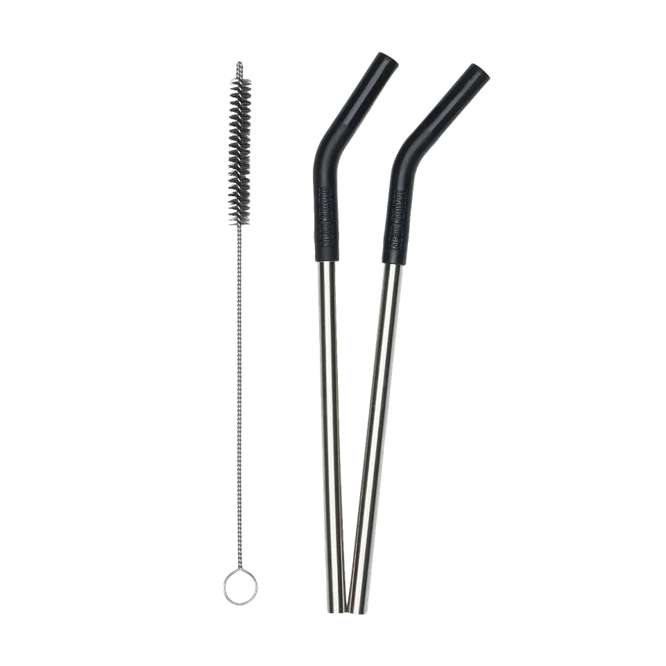 klean-kanteen-edelstahl-trinkhalme-2er-set-8-mm-mit-silikonspitze-und-trinkhalmb image 1