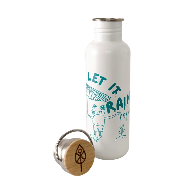 klean-kanteen-classic-let-it-rain-forest-800ml-edelstahl-trinkflasche-mit-bambus image 1