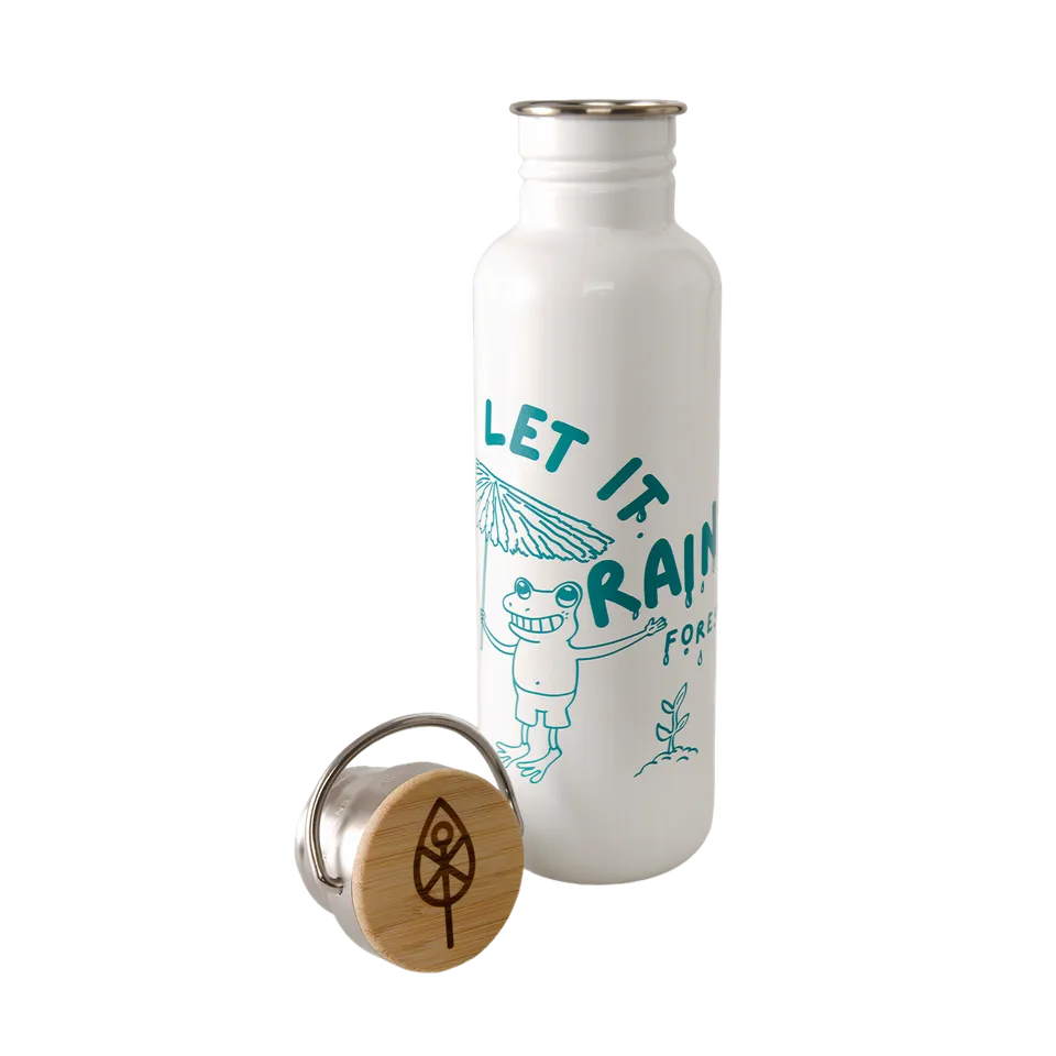 klean-kanteen-classic-let-it-rain-forest-800ml-edelstahl-trinkflasche-mit-bambus image 1