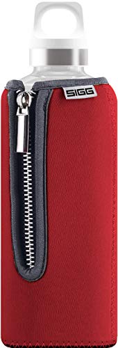 sigg-stella-trinkflasche-0-5-l-rot-glasflasche-mit-abnehmbarer-neoprenh-lle-ausl image 7