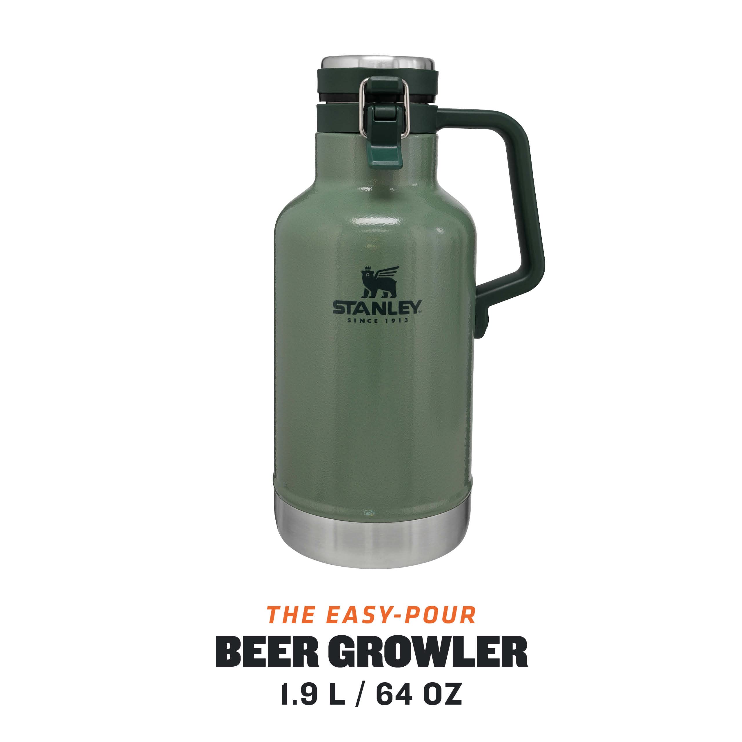 stanley-1913-classic-easy-pour-growler-thermoskanne-1-9l-hammertone-green-edelst image 2