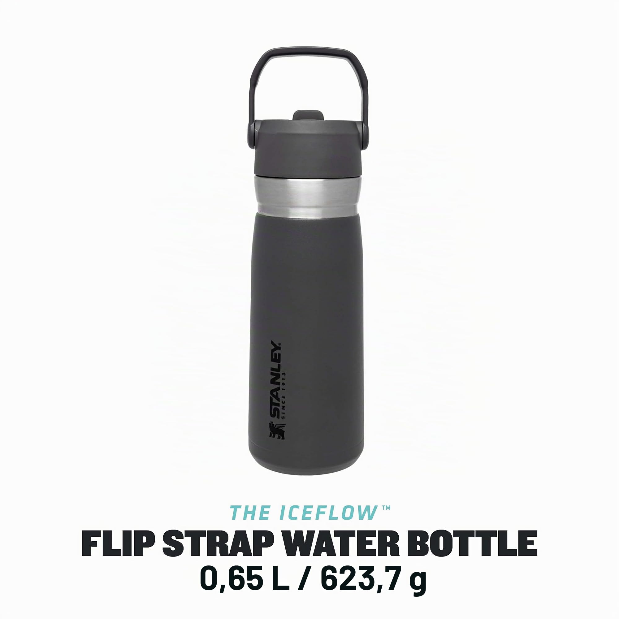 stanley-1913-iceflow-flip-straw-trinkflasche-0-65-l-charcoal-12-std-kalt-auslauf image 2
