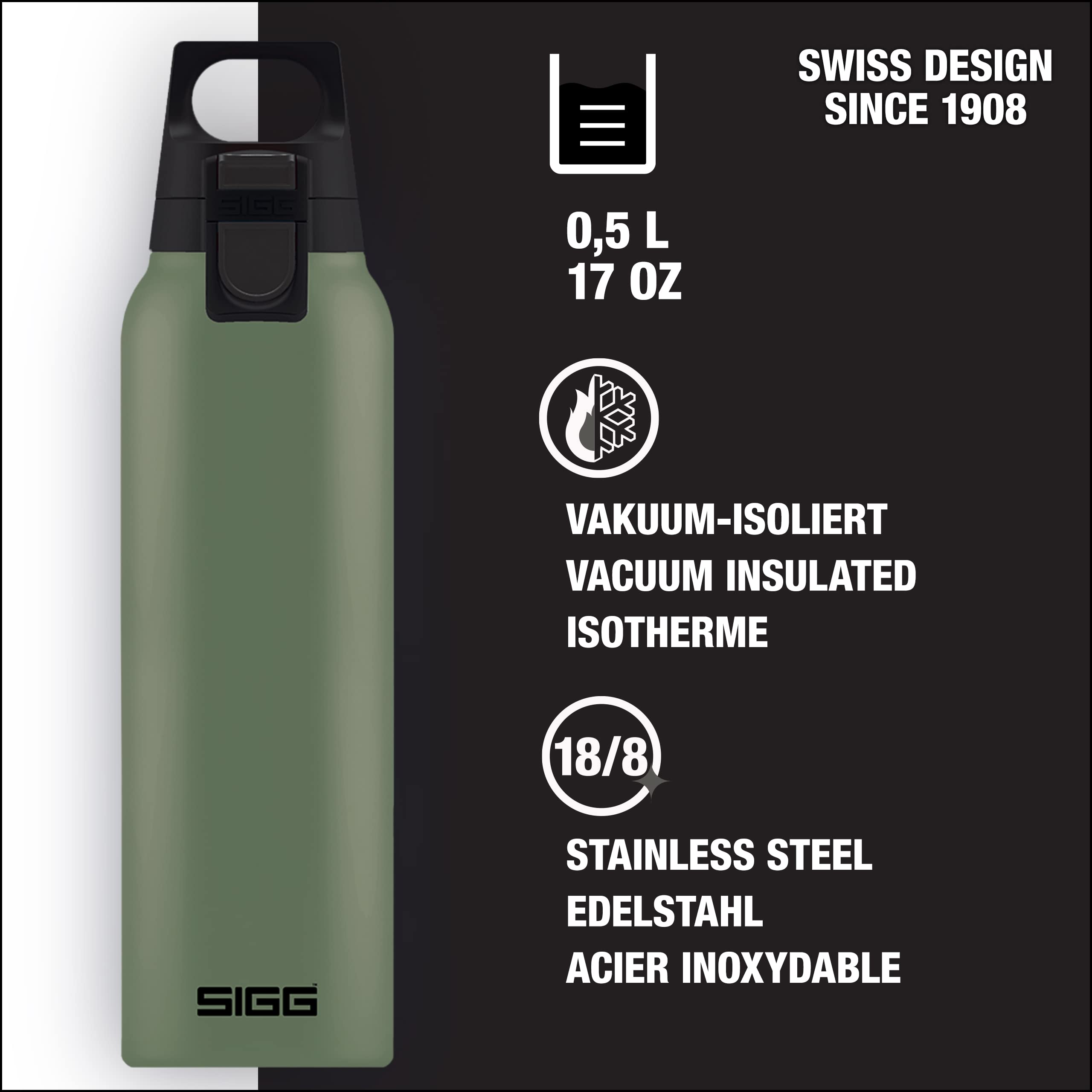sigg-hot-cold-one-leaf-green-thermoflasche-0-5-l-vakuum-isolierte-edelstahl-trin image 2