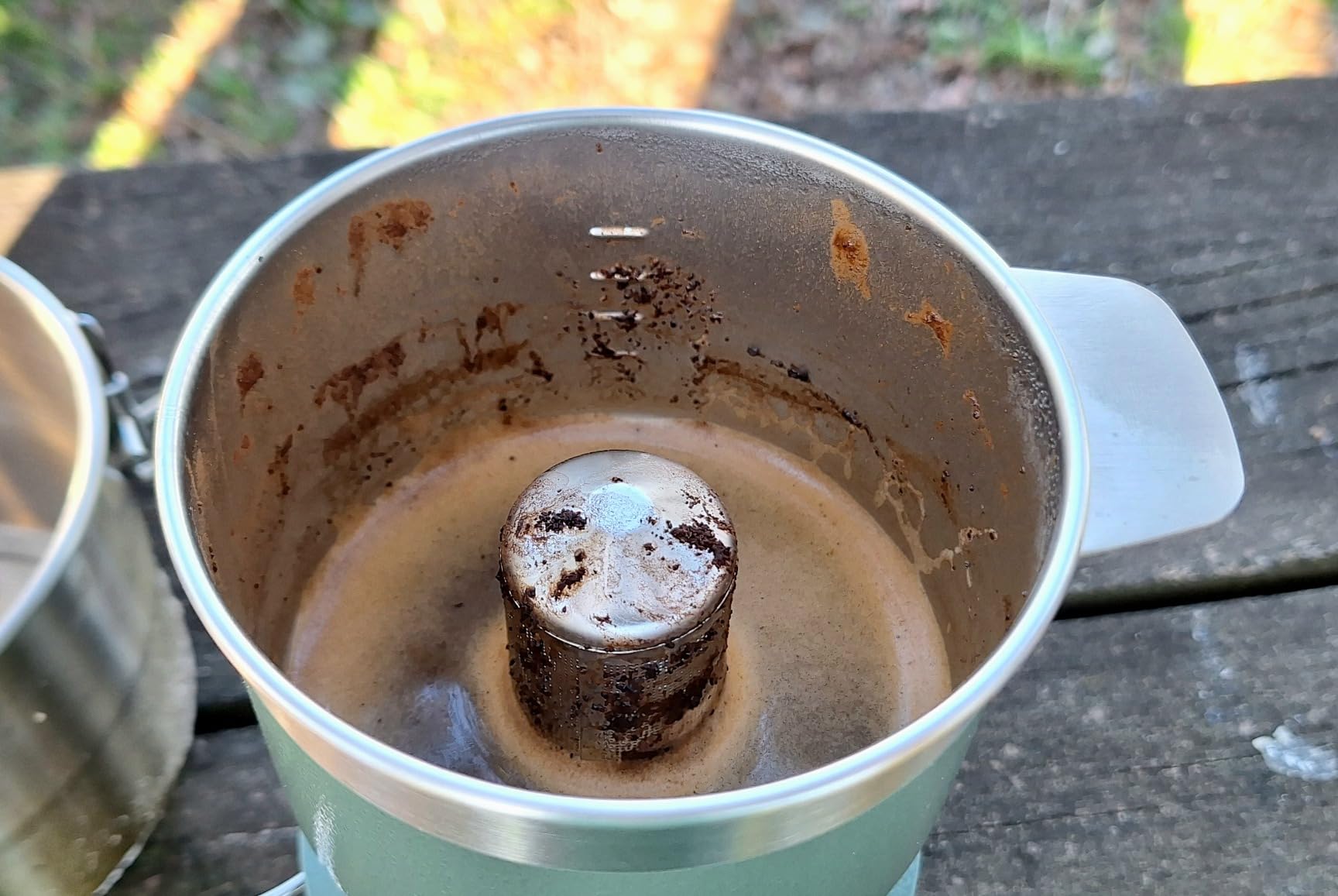 Kaffeesatz im Getränk
