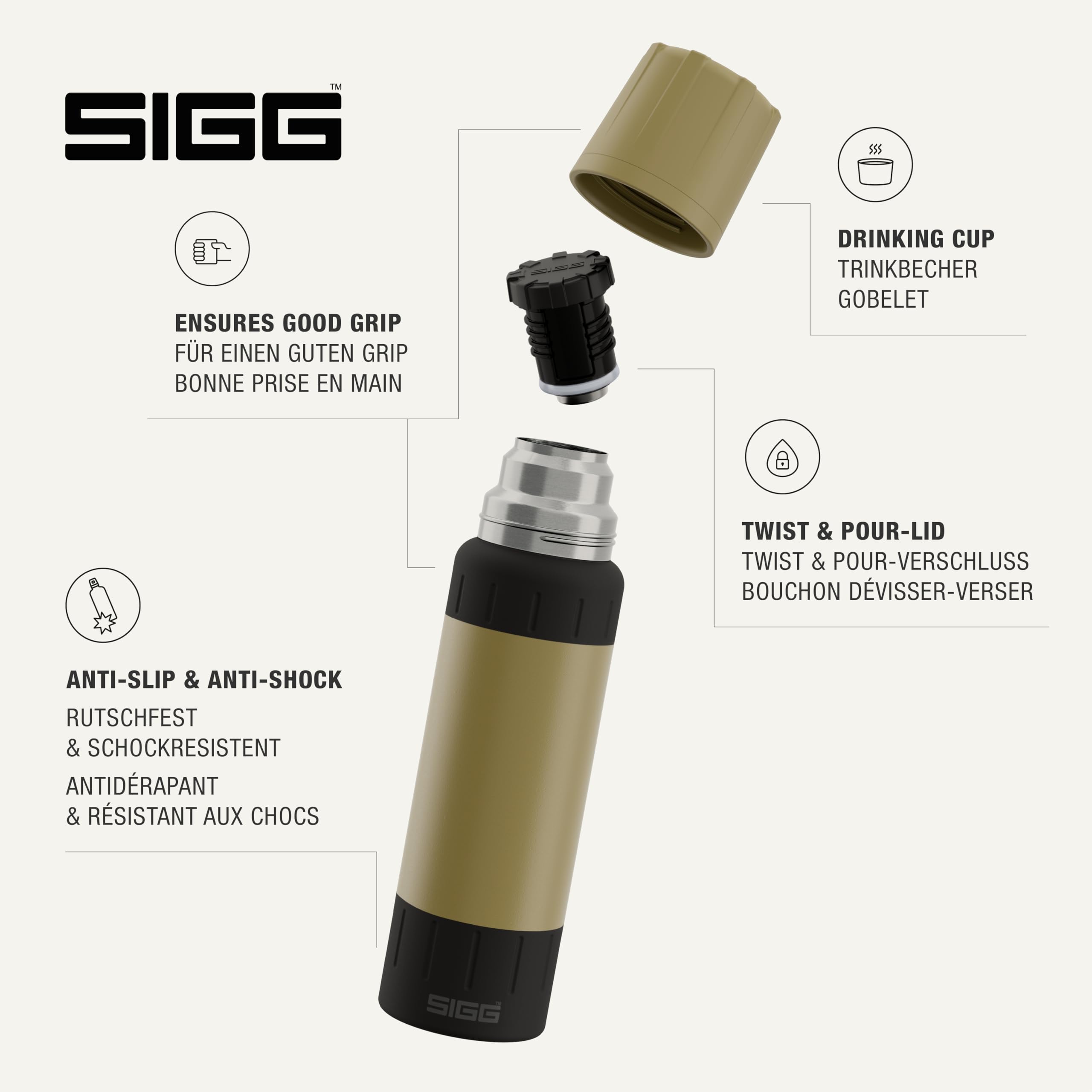 sigg-alpine-star-thermosflasche-0-75-l-caramel-sand-mit-trinkbecher-vakuumisolie image 3