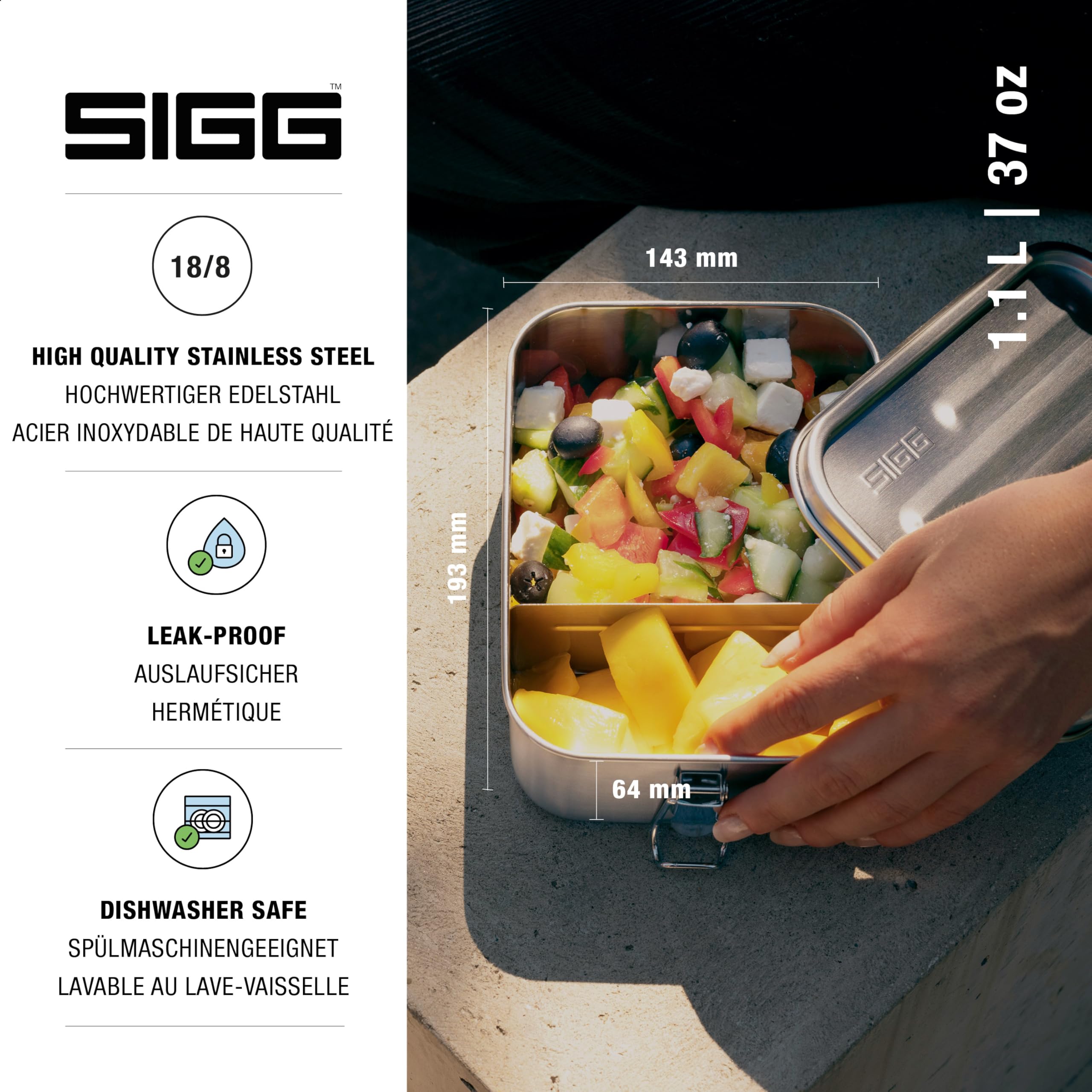 sigg-gemstone-brotdose-auslaufsichere-edelstahl-lunchbox-mit-separator-18-8-edel image 2