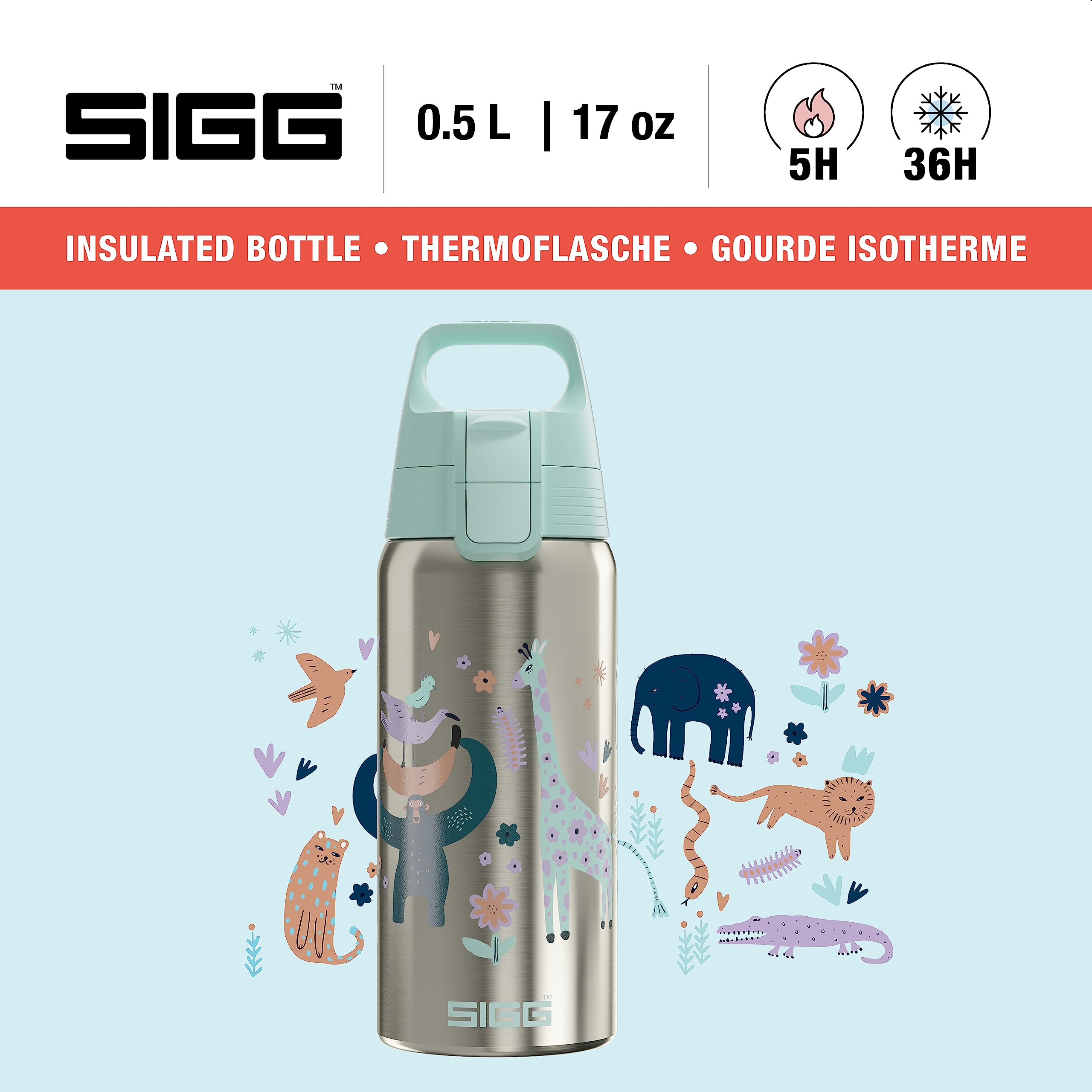 sigg-shield-therm-one-jungle-kinder-isolierte-trinkflasche-0-5l-aus-90-recycelte image 2