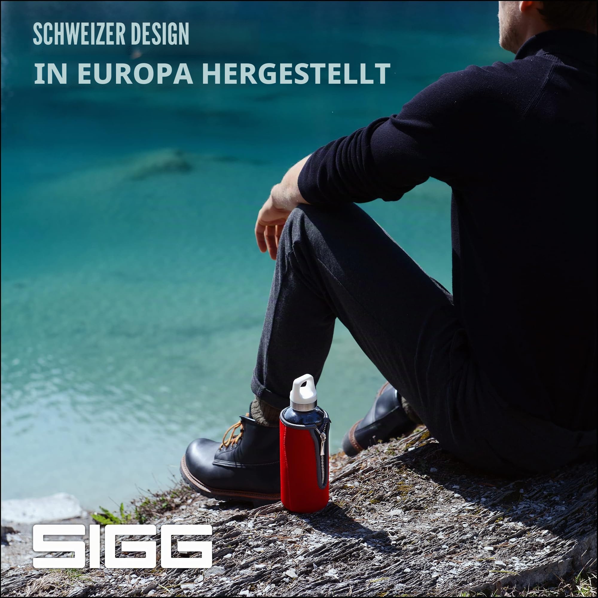 sigg-stella-trinkflasche-0-5-l-rot-glasflasche-mit-abnehmbarer-neoprenh-lle-ausl image 5