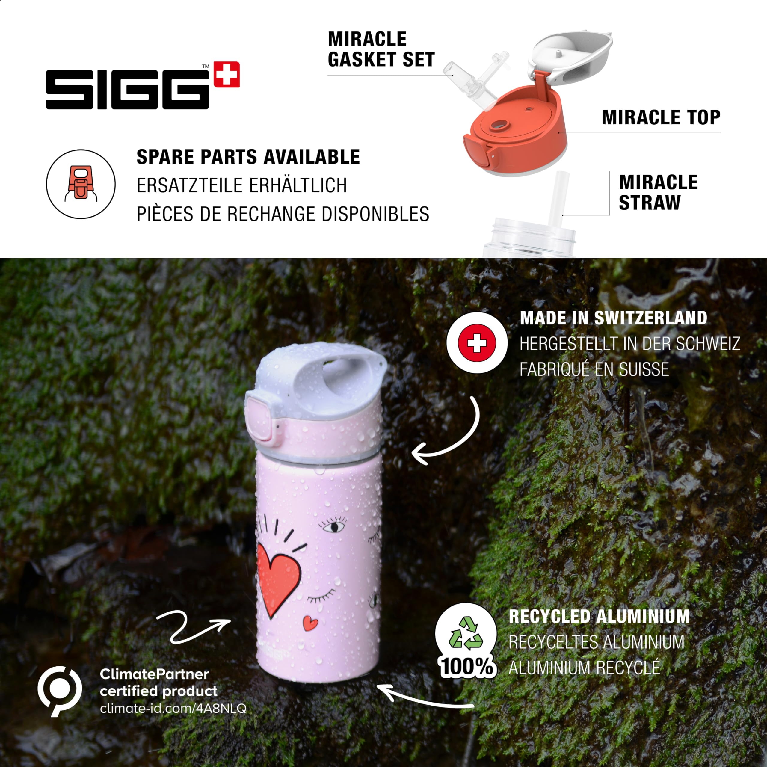 sigg-miracle-peaceful-kinder-trinkflasche-mit-trinkhalm-auslaufsicher-federleich image 4