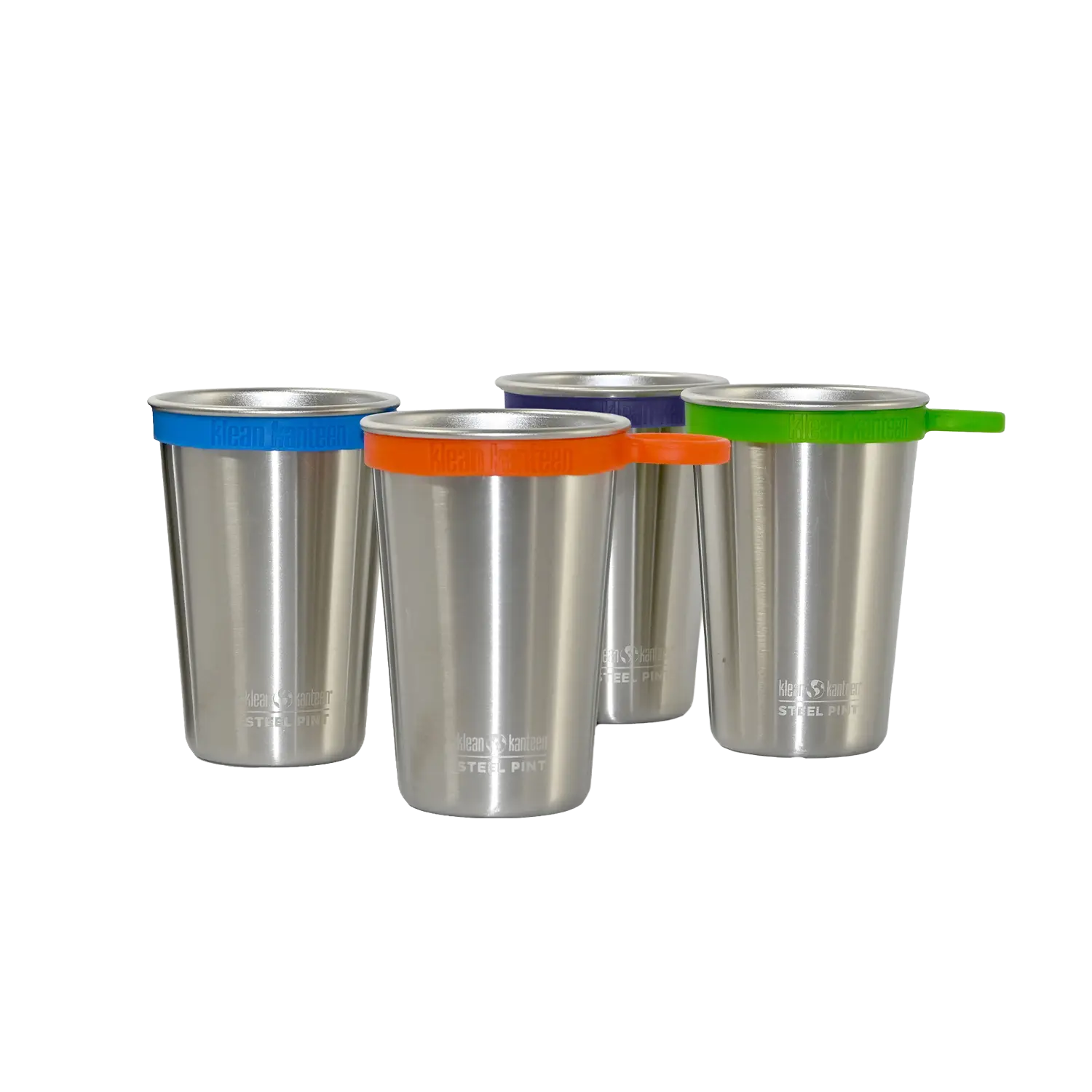 klean-kanteen-pint-cup-473-ml-edelstahl-trinkbecher-4er-set-4-silikon-trageringe image 1