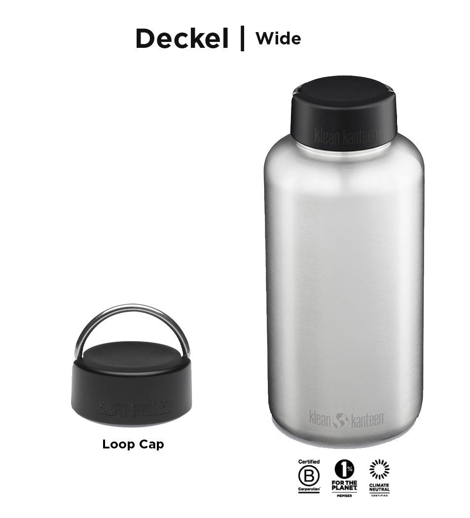 klean-kanteen-edelstahl-trinkflasche-wide-1900-ml-mit-wide-loop-cap-einwandig-br image 7